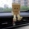 Shaking Wooden Man Figurine Magnetic Changeable Car Dashboard Decoration Air Outlet Fragrance Ornaments Desktop Decor emoticon Kid Friendly