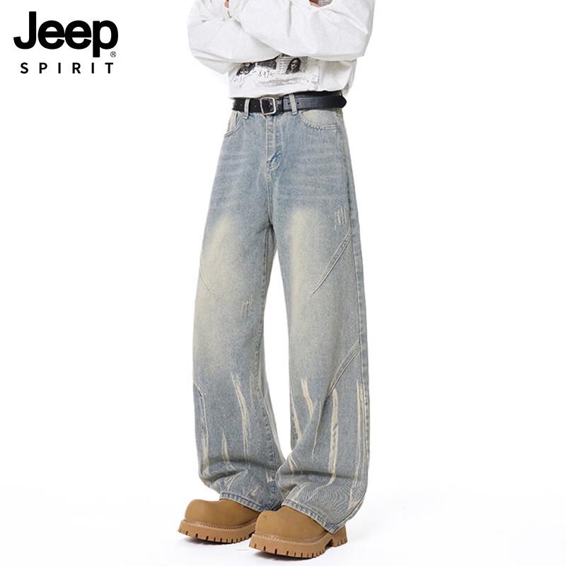 JEEP SPIRIT Men's Loose Straight-Leg Jeans