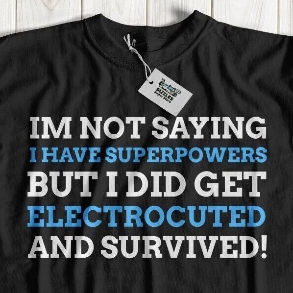 Unisex Funny Electrocuted T-Shirt Electrician Gift Electric Thunder Storm Chaser M