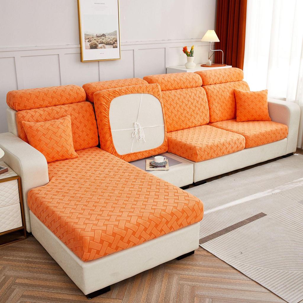 3D Jacquard Velvet Sofa Hat: Elastic Full-Cover Cushion for Autumn & Winter