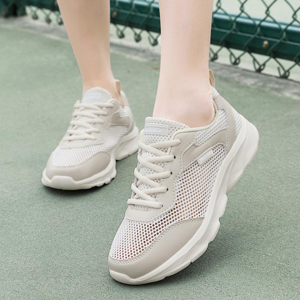 Sommer Sportschuhe Großes Mesh Hohl Damen Freizeitschuhe Koreanischer Stil Schnürschuhe Vielseitige Damenschuhe