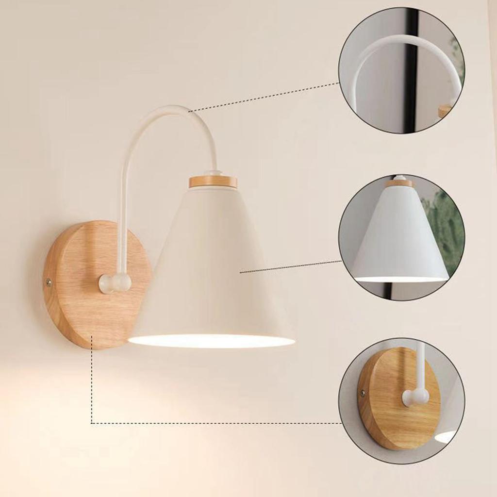 Corridor Wall Lamp Iron Lampshade Wall Mounted Curved Light for Bedroom Living Room Study Without