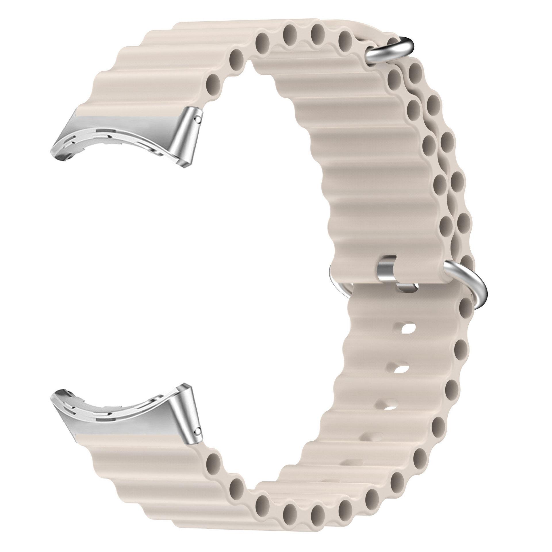 

For Google Pixel Watch 3 41mm/Watch 2/Pixel Watch Adjustable Loop Ocean Strap 26mm Soft Silicone Sport Watch Band Starlight