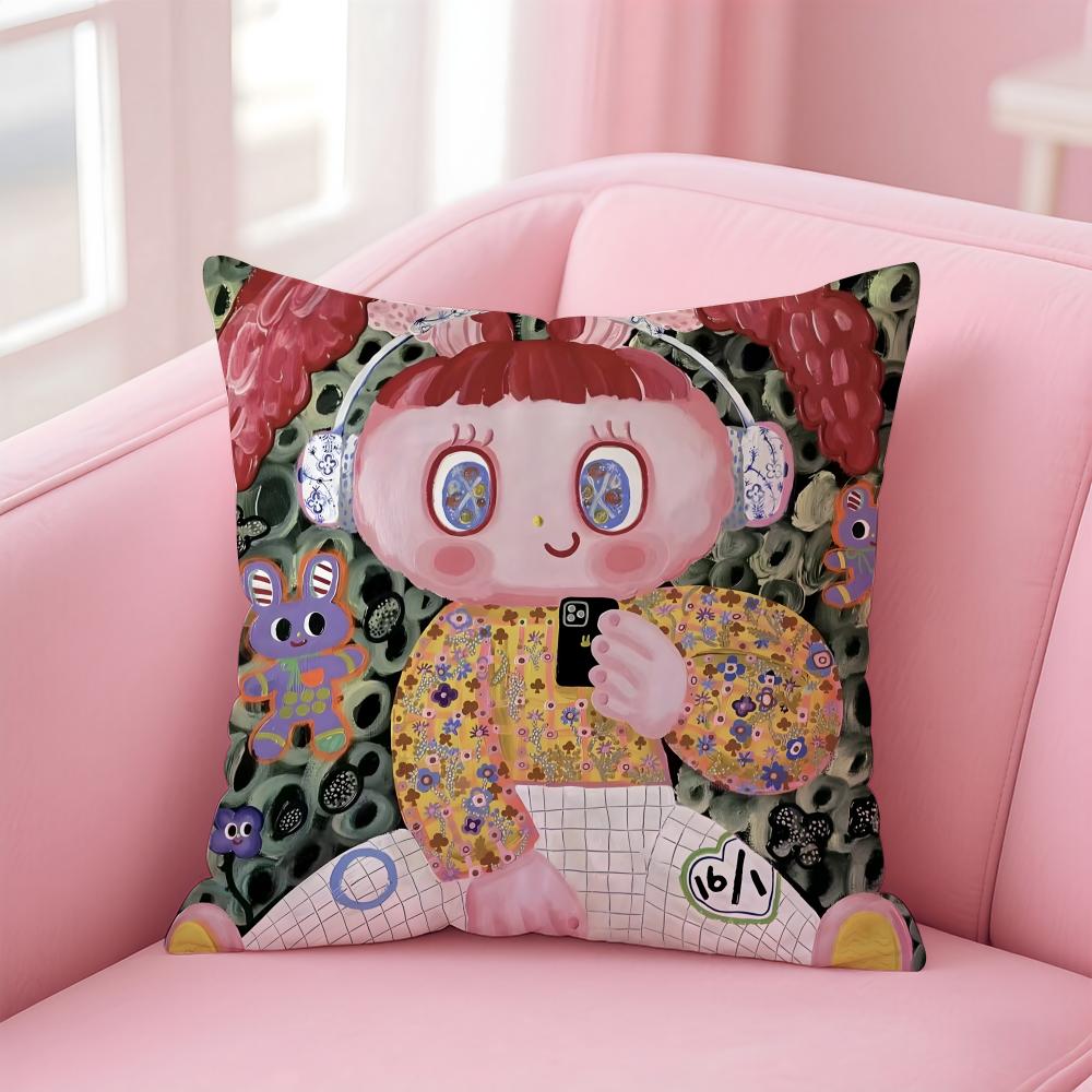 Niedlicher K-Kima Kissenbezug Bequemer Wendekissenbezug Ideal für Auto Sofa Schlafzimmer & mehr