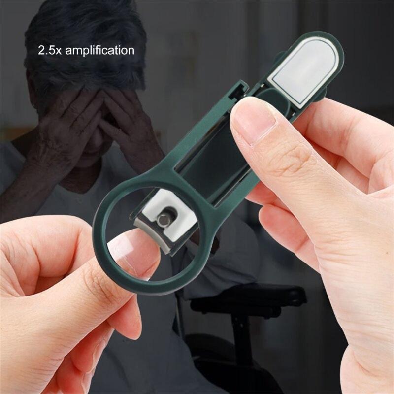 Removable Magnifier Nail Clippers with Splash Proof Design for Elderly Precisions Trimming Fingernails Toenails Cutter