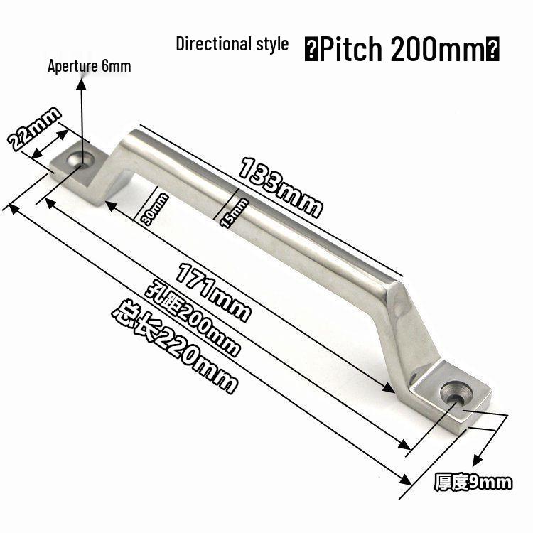 304 Stainless Steel Heavy-Duty Bow-Shaped Surface-Mounted Door Handle