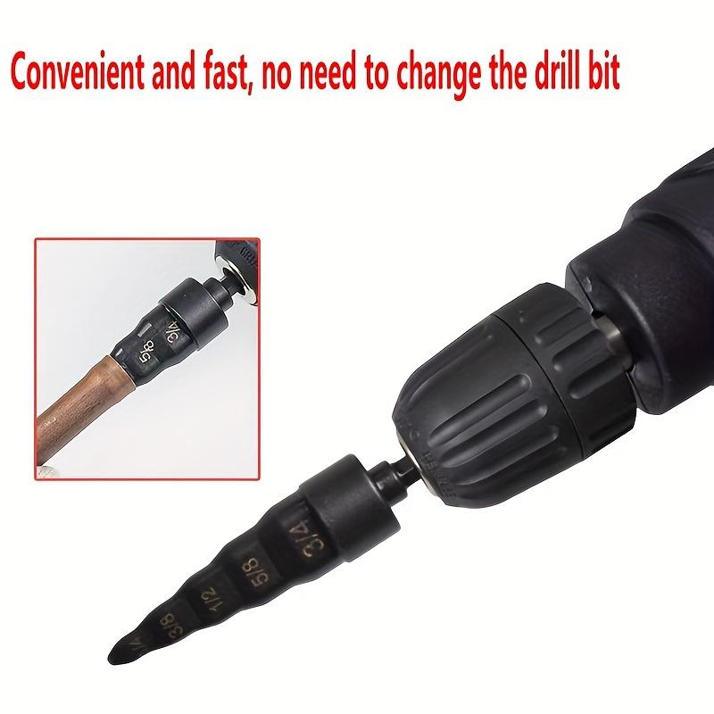 5-in-1 Air Conditioner Drill Bit Pipe Expander Tool - Cast Iron Single Item Packaging with Straight Flute and Hex Shank for Efficient Copper Pipe