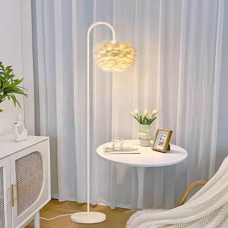 oeny Eye Protection Feather Floor Lamp