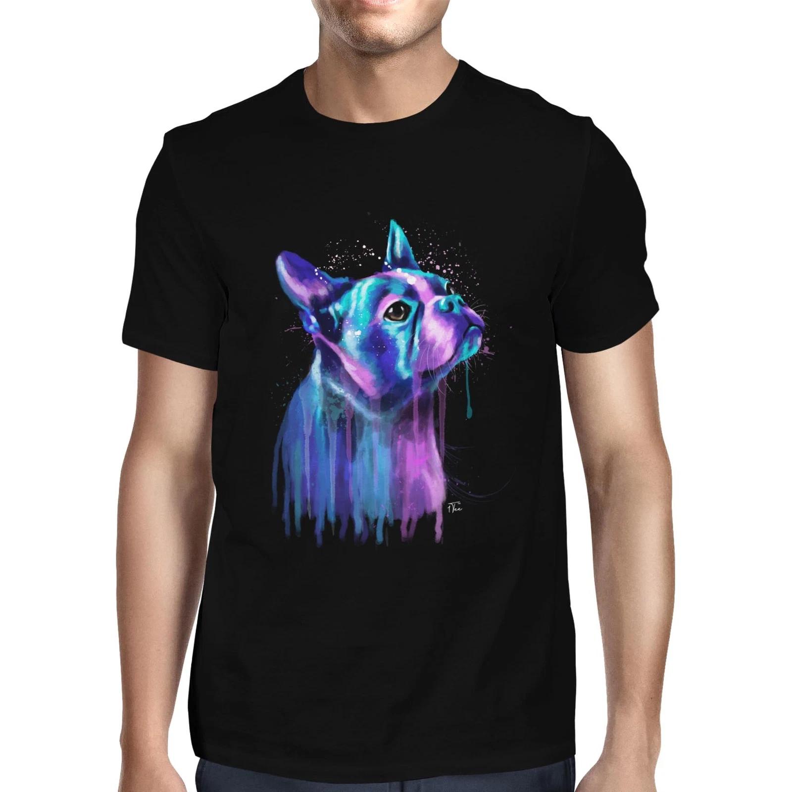 1Tee Mens Watercolour Abstract French Bulldog Dog T-Shirt XXXL