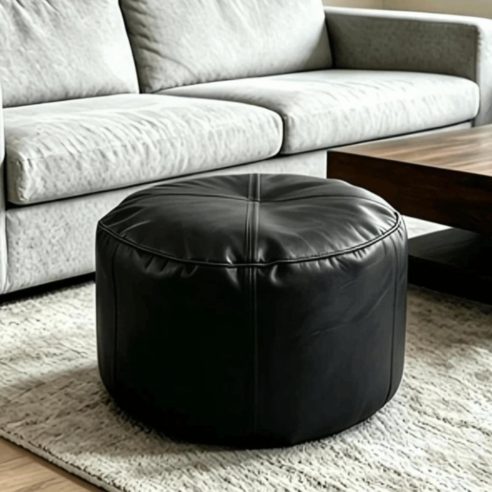 Round Pumpkin Pouf Cover Unstuffed Storage Bag Leg Bench Seat Cushion Cover Toy Storage