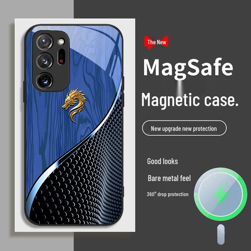 Samsung S11 S21 S23 S20 FE Case - National Trend Dragon Wood Grain, Magnetic Absorption, Fast Selling