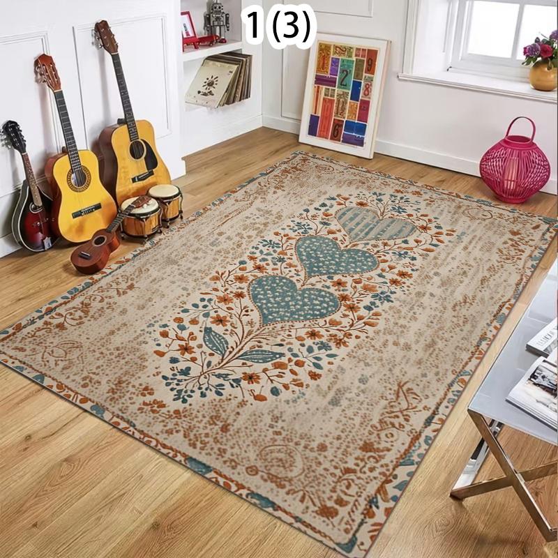 

Rug Carpet Mat Non-Slip Burgundy Mandala Pattern Area Rug Living Room Bedroom Kitchen Nursery Playroom Traditional Home Decor 40X60cm