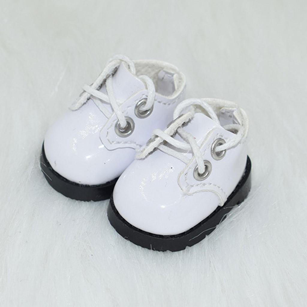 1 Pair Doll Accessory Shoes Dress Up Toy for 15cm Doll DIY Supplies Stylish Fashion Doll Lace up Shoes Doll PU Leather Shoes