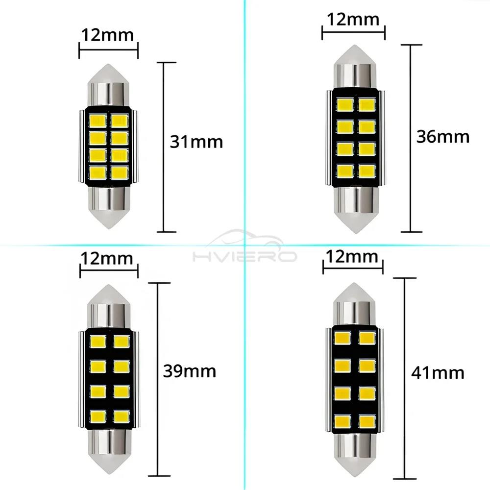 1PCS Festoon C5W C10W Car Reading LEDS 31mm 36mm 39mm 41mm 2835 SMD 8Chips Autos Lantern Dome Lamps Interior Lights White DC 12V Dome Lights 6