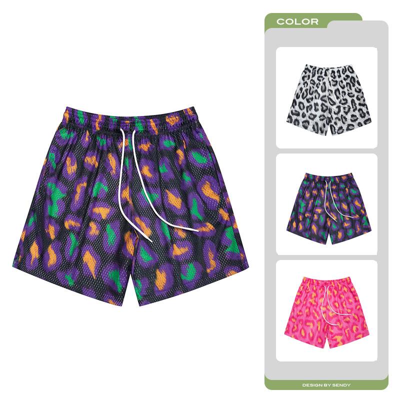 Nuovi Pantaloncini Estivi Americani Larghi per Coppia Sportivi Stampa Leopardo Moda Casual da Uomo Pantaloni da Basket