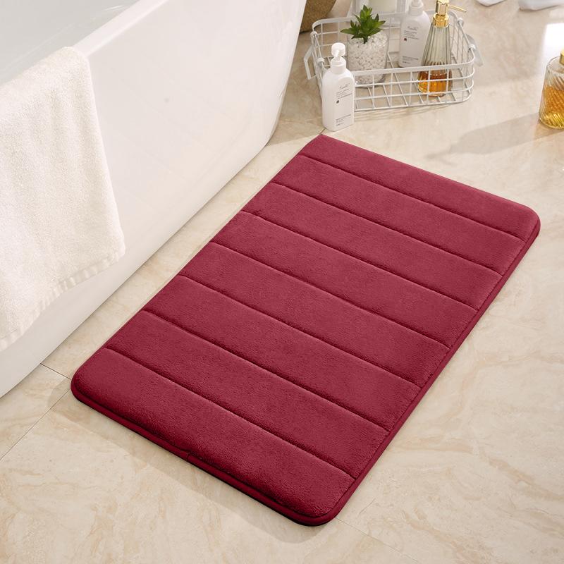 Coral Velvet Bathroom Mat Toilet Kitchen Drying Pad Anti-skid Bathtub Foot Mat Bath Floor Mat Absorbent Sink Pad Entrance Rug