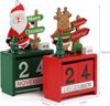 Non-Toxic Wooden Christmas Countdown Calendar Santa Claus Snowman Diy For Tabletop Ornaments Festive Holiday Home Decor Xmas Gifts For Kid