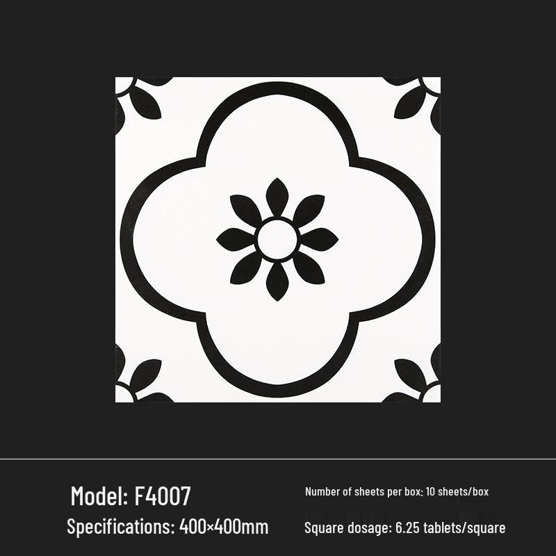 400x400 Zelená francouzská retro dlaždice s malým květinovým vzorem pro kuchyň, koupelnu, balkon a podlahu