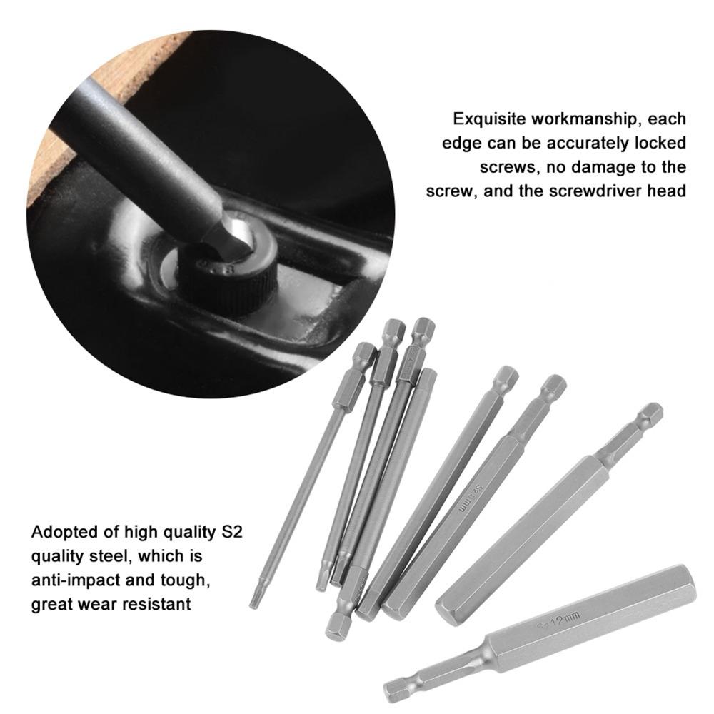 8 Pcs 1/4 Inch Hex Shank Metric Screwdriver Bits Hex Bit Power Bits Power Screwdriver Drill