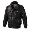 Chaqueta de Cuero para Motociclista con Forro de Terciopelo Otoño/Invierno 2026 para Hombre - Estilo Béisbol Bordado Juvenil de Moda