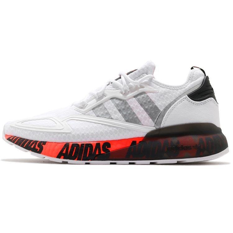 

Adidas Unisex ZX 2K Boost Bold Logo Graphic Cloud White Silver Metallic Core Black FX7030 38.5