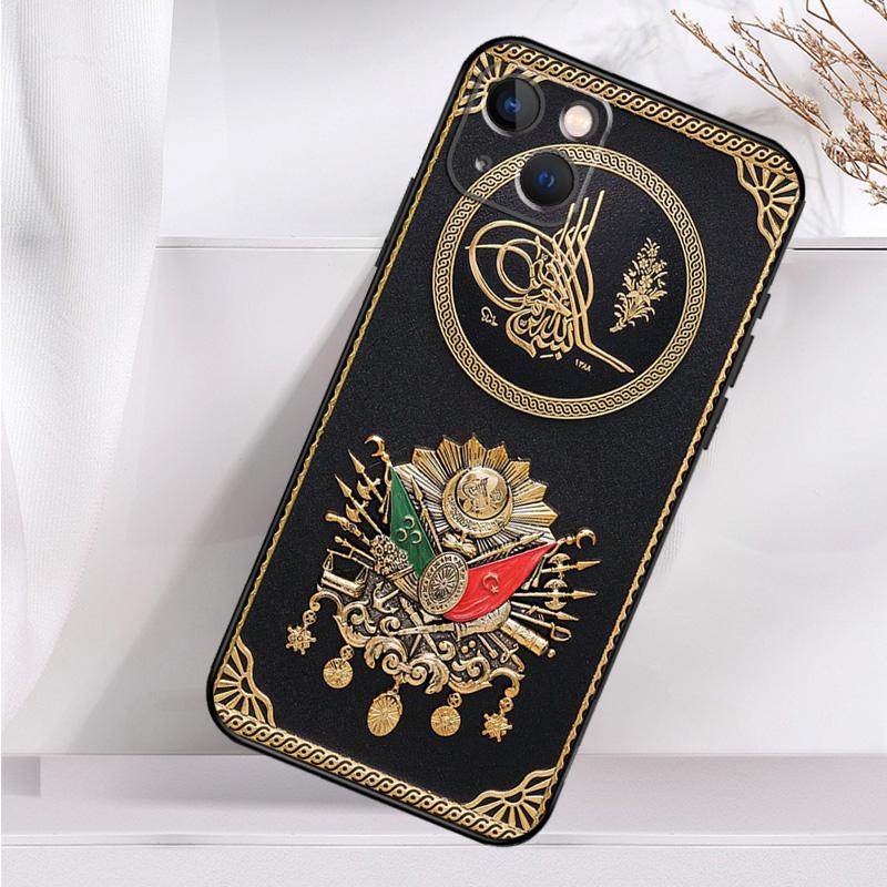 Capa com brasão de armas do Império Otomano para iPhone 14 16 15 Pro Max 11 12 13 Mini 7 8 Plus X XR XS MAX Capa macia à prova de choque