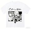 Summer Call Of The Night Nazuna Nanakusa Vertical Text Anime Graphic Black Tshirt Unisex Oversized Y2k Streetwear Cotton Tee