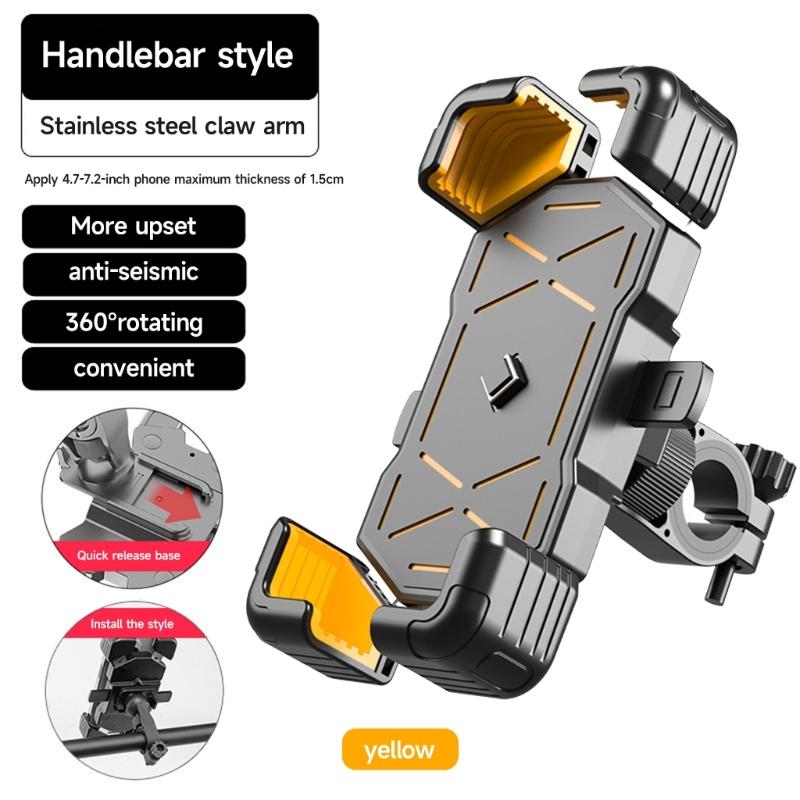 Bike Phone Mount Stand NonSlip Anti-Vibrations Universal Bike Handlebar Adjustable Phone Mount Clip Easily to Install