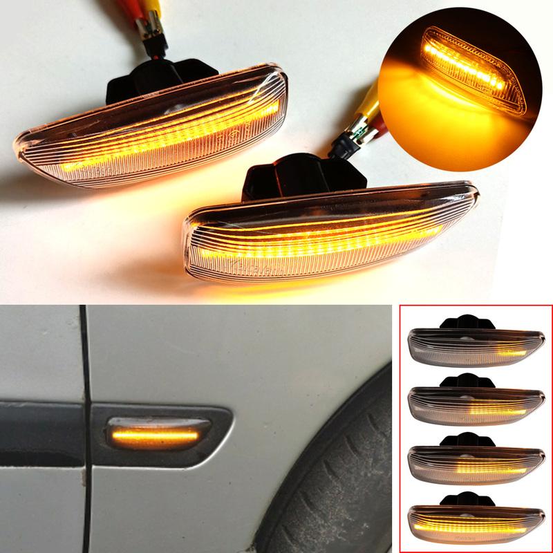 2 Pieces New Dynamic Amber LED Flowing Front Side Marker Turn Signal Light 30722641 30722642 For Volvo S60 S80 V70 XC70 XC90