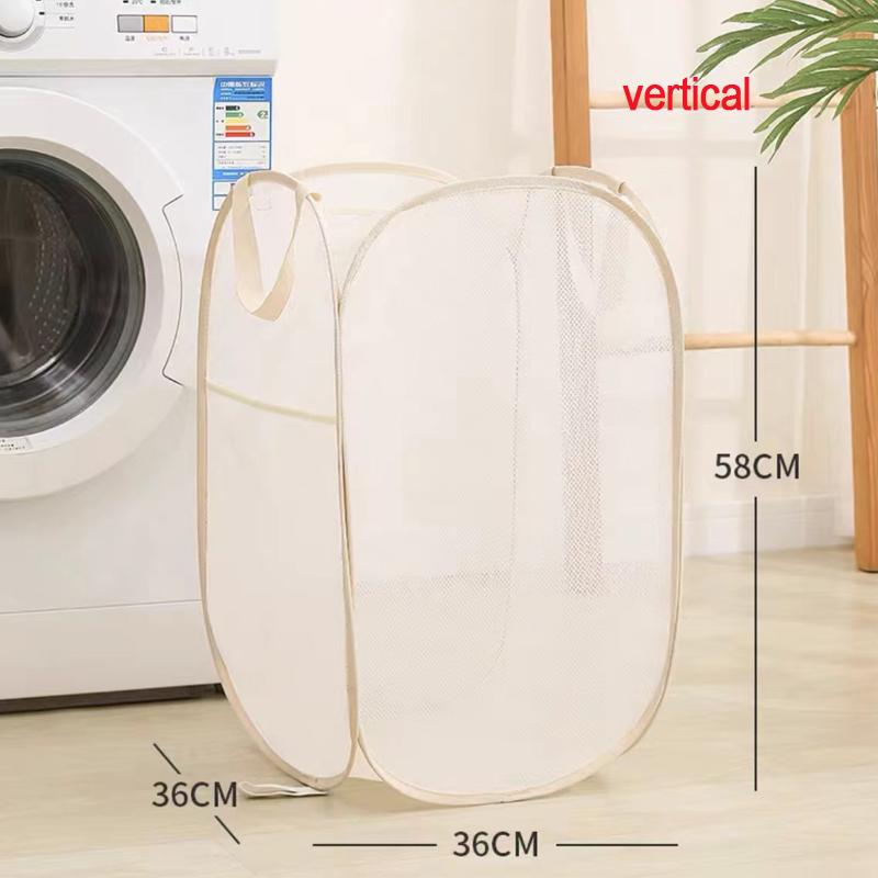 Home Bathroom Mesh Storage Basket Shower Laundry Clothing Dirty Clothes Bag Foldable Portable Business Travel Children's Toy