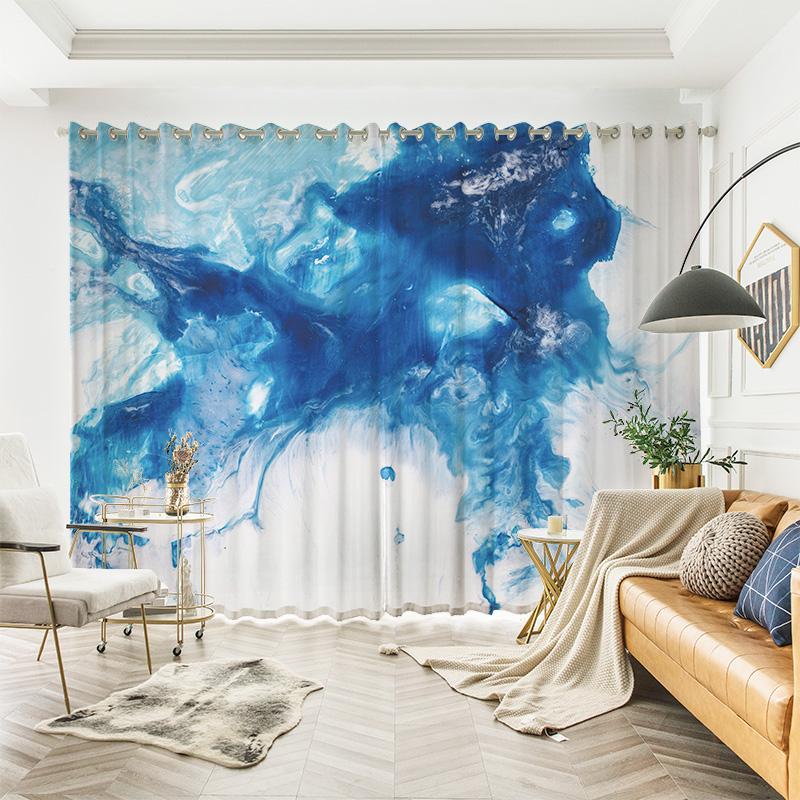 Custom Curtains for the Whole House Nordic Modern American Industrial Curtains Marble Curtains Living Room Bedroom Semi-shading