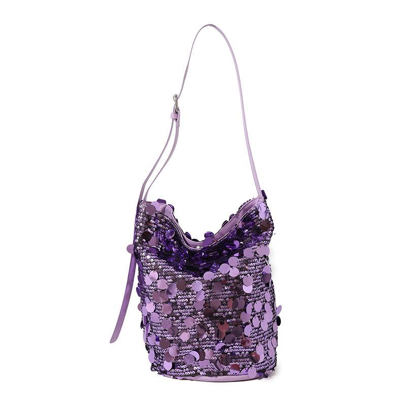 Chic Sequin Tote Bag For Women 2024 Trendy Korean Style Large Capacity Shoulder Bag