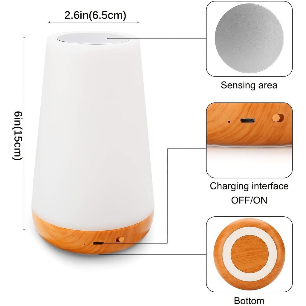 1PC Ładowanie Dotykowe Światło Nocne Światło, Sypialnia Światło Nocne LED Kolorowa Atmosfera Światło Nocne