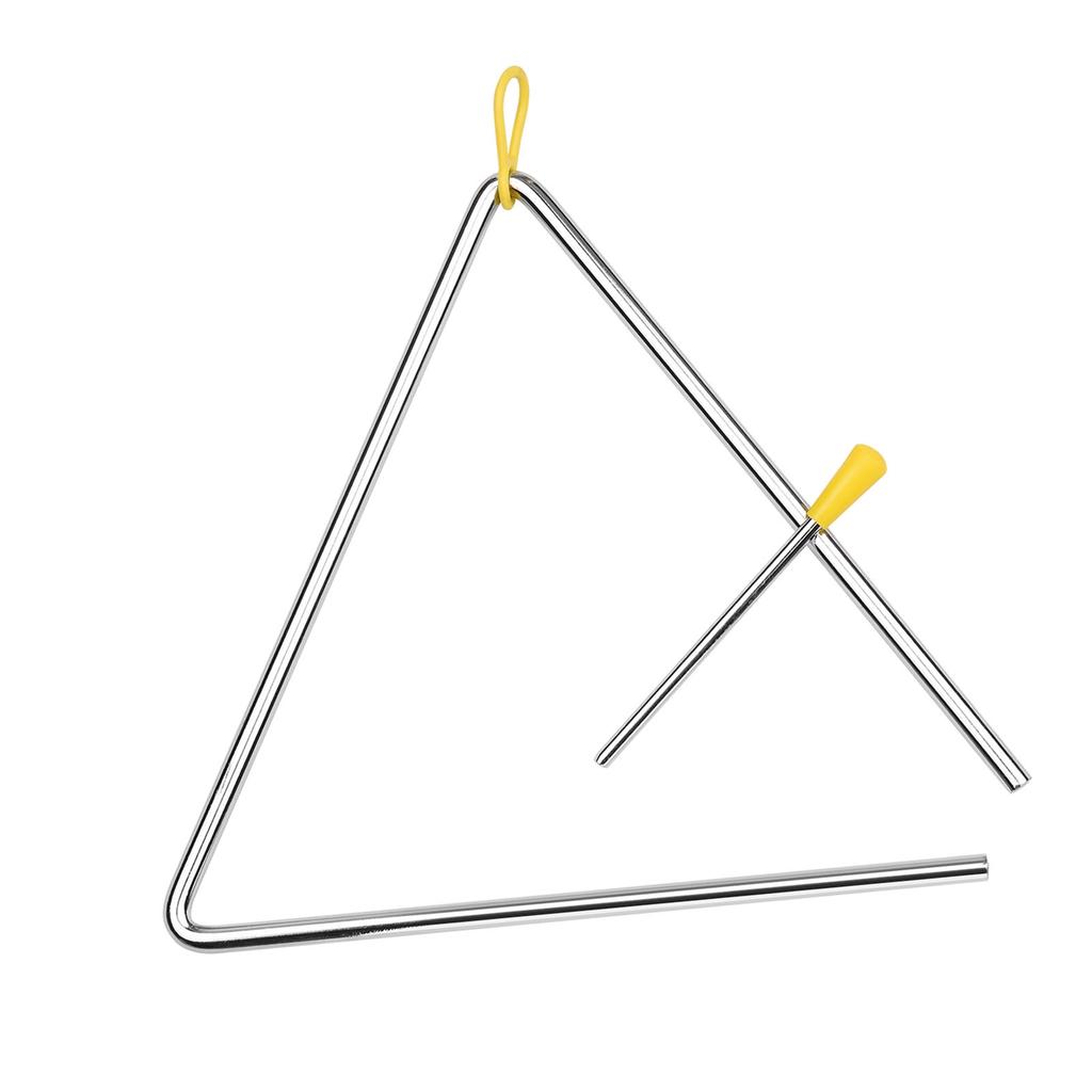 8 Inch Triangle Bell Triangolo with Metal Mallet Idiophone Steel Percussion Children Toddle Kid Rhythm Learning Early