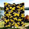 1pc Outdoor Blanket, Camping Mat, Yellow Black Camouflage Fleece Outdoor Blanket, Portable Warm Blanket for Camping And Home, All-Season Use