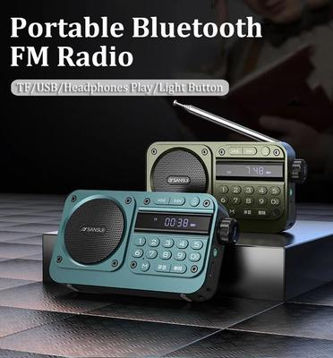 Mini Portable FM Radio HD LED Display Radios Recorder Wireless Bluetooth Speaker Hifi Lossless Music Player Support TF U Disk