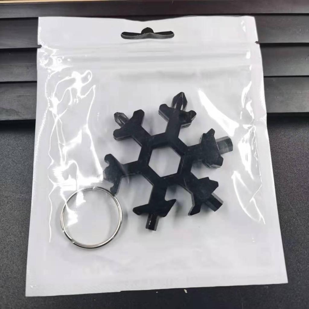 Multifunction Snowflake Wrench Keychain: Hex & Octagonal Universal Outdoor Tool