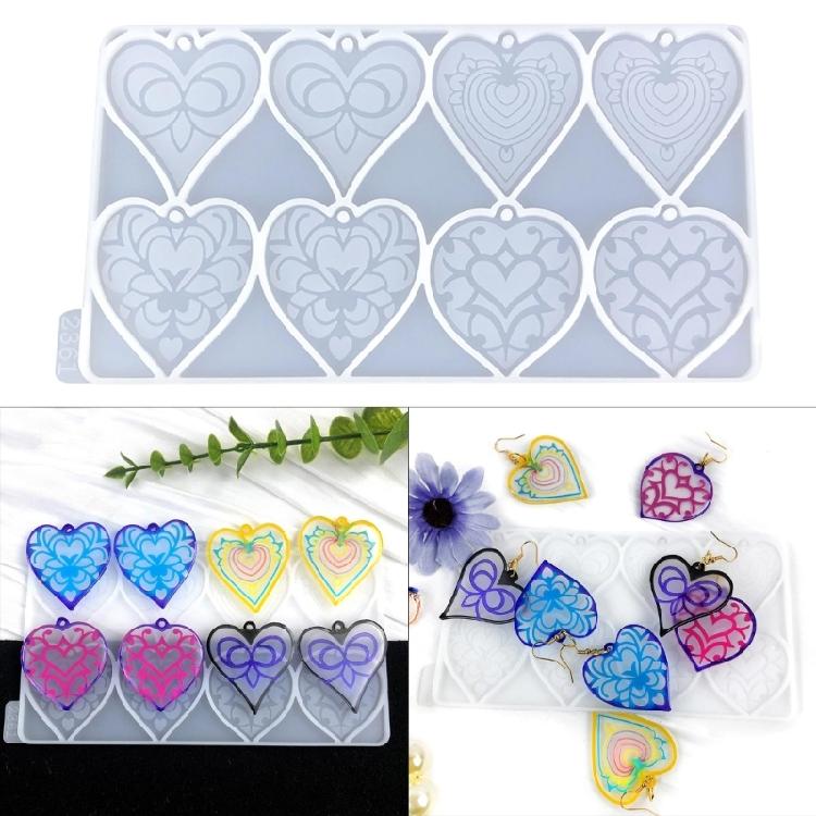 Silicone Mold for Earrings Pendant Elegant Heart Shape Mold for Artistic Crafts