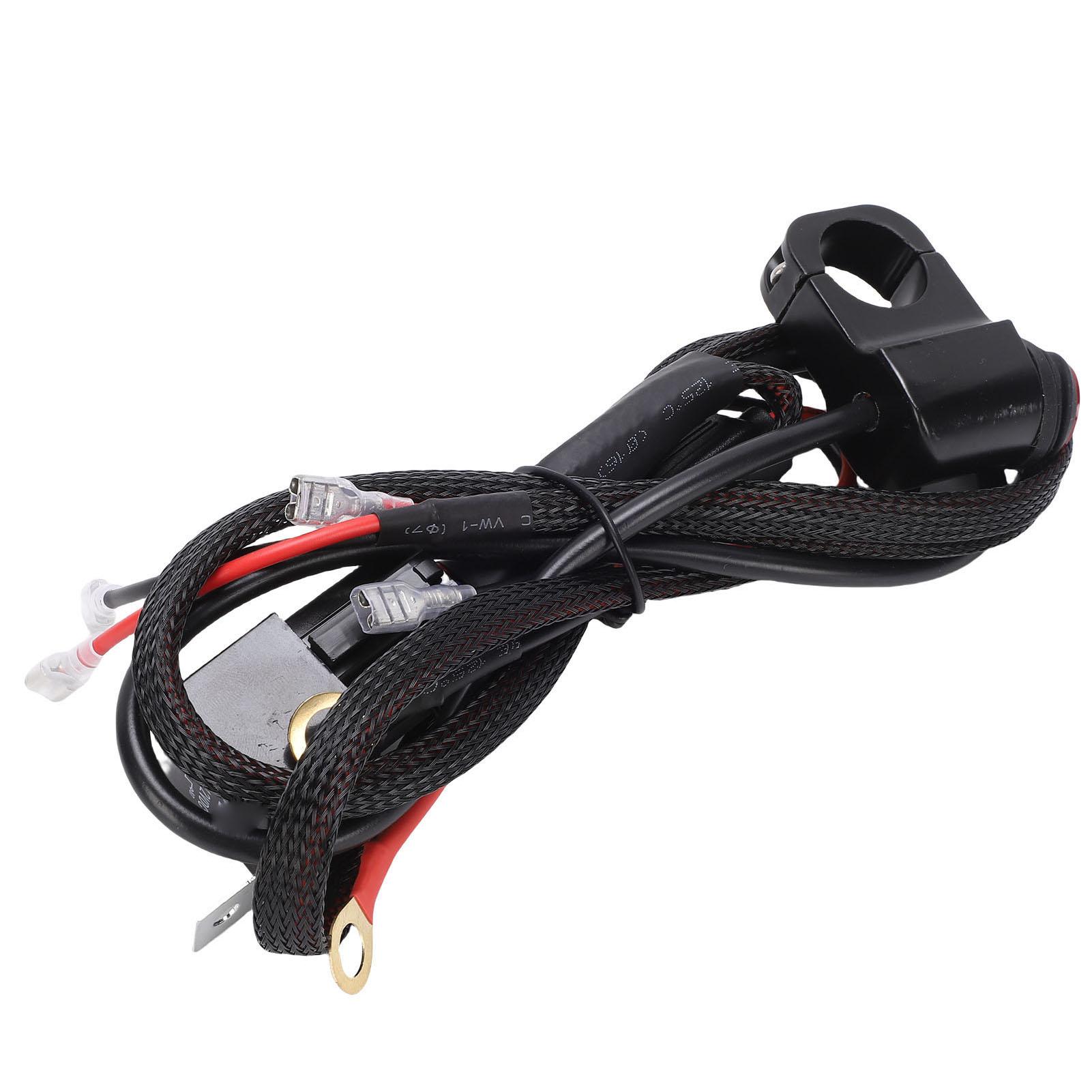

Motorcycle Light Wiring Harness Kit with 16AWG 40A Relay 30A Handlebar Wire Harness for Dirt Bikes ATVs
