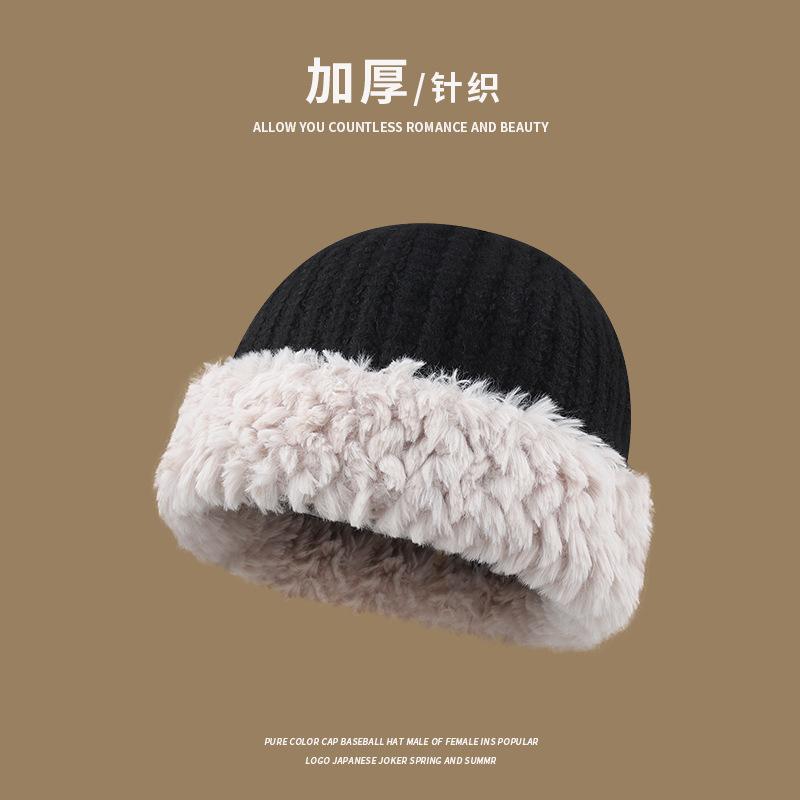 Wool hat women's autumn and winter 2025 new thickened warm face small versatile plush wool fisherman hat