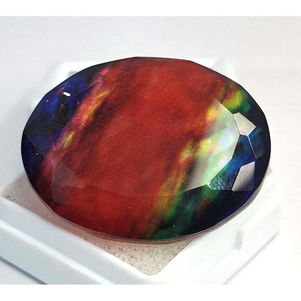 Fabulous Opal Like Ammolite Natural Oval Cut 45-47 Ct Certified Loose Gemstone