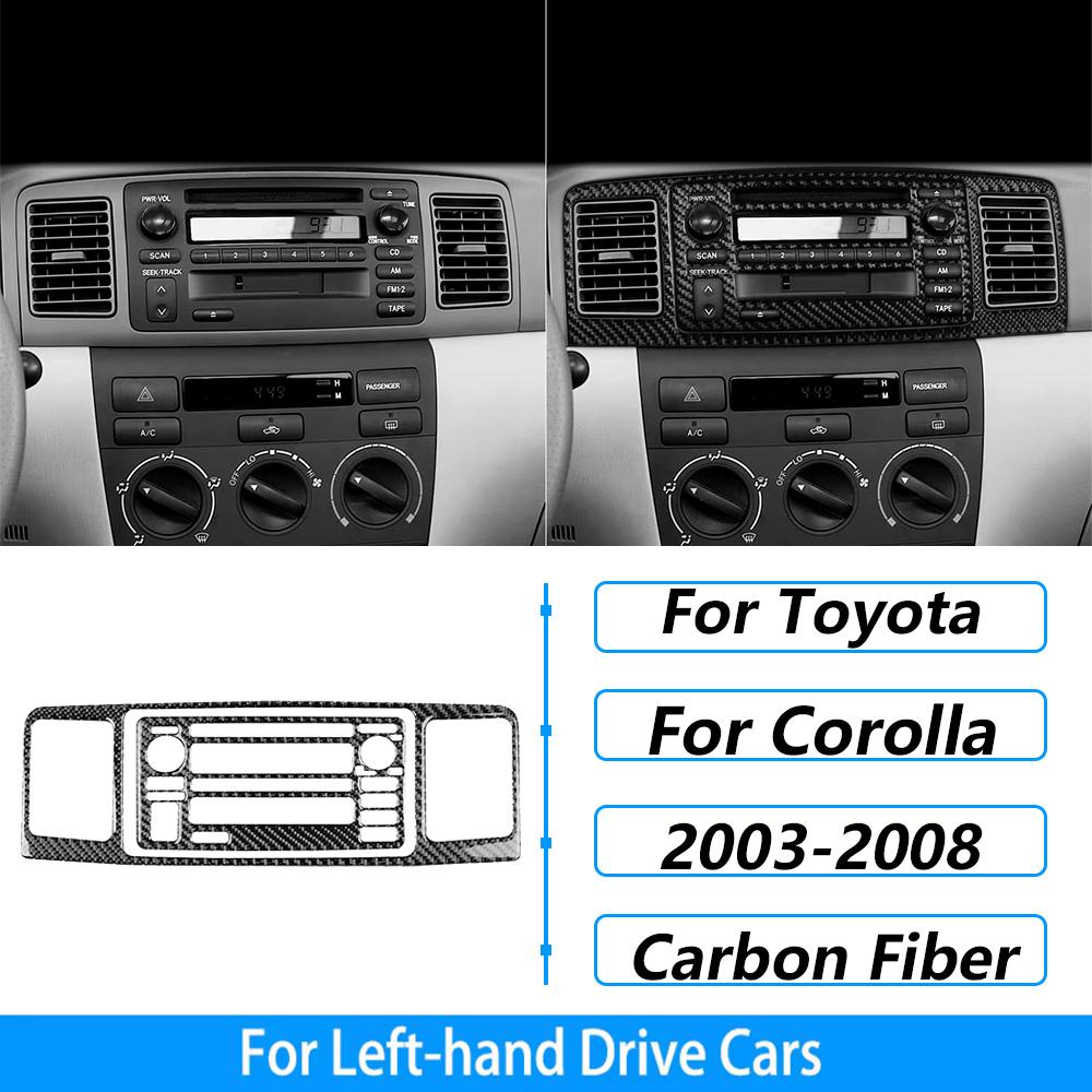 For Toyota Corolla 2003-2008 Carbon Fiber Central Control Gear Shift Air Vent AC CD Window Lift Trim Set Car Accessories Sticker