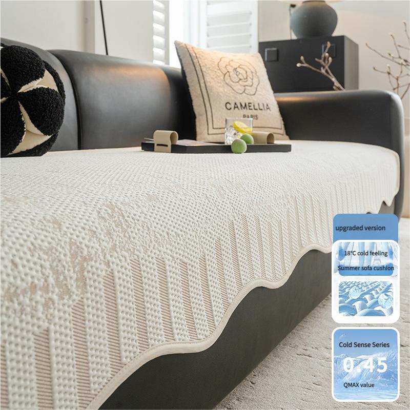 Premium Summer Cooling Sofa Cushion Non-Slip Beaded Mat Luxury Decor Irregular Shape Cover Breathable Seat Protector