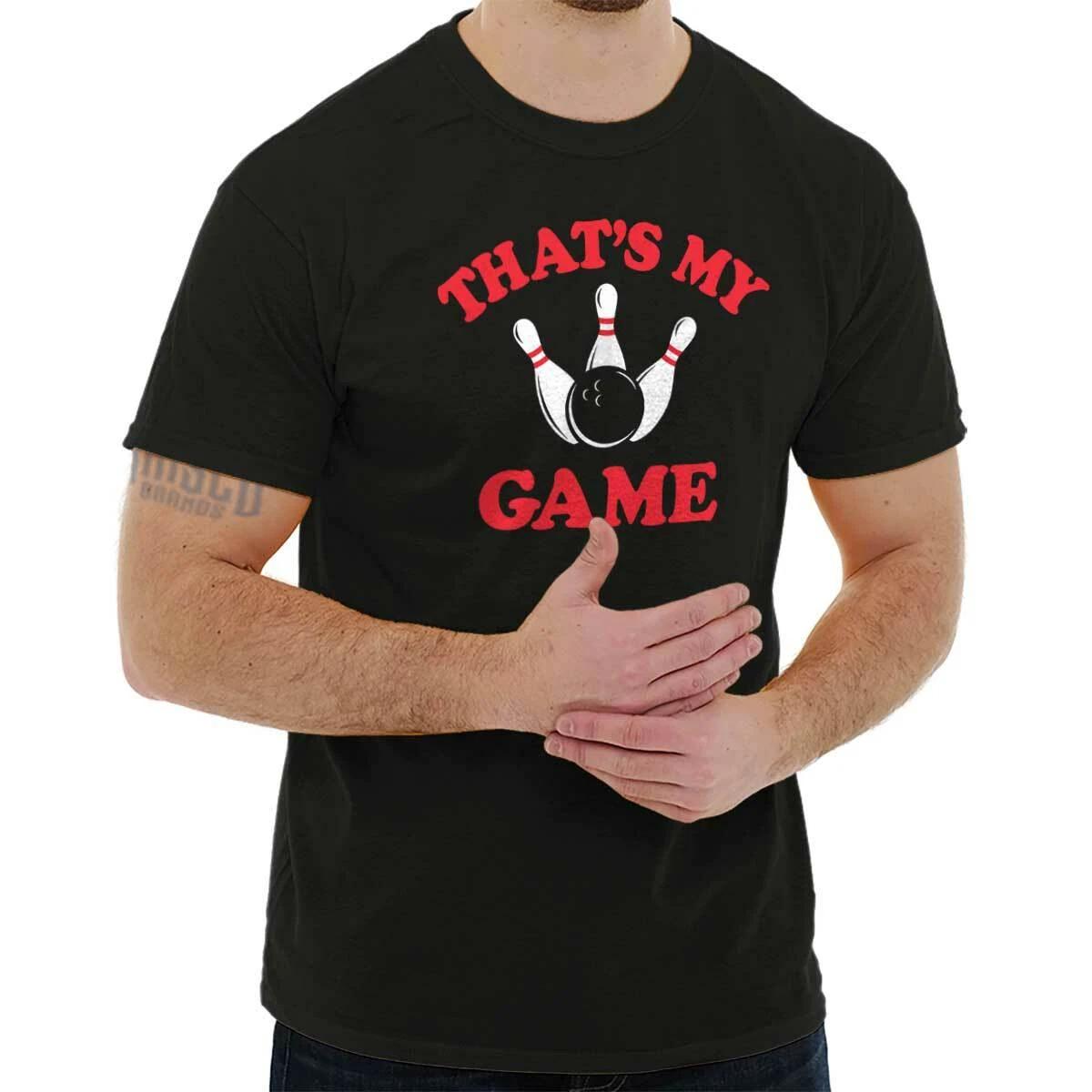 Funny Bowling Pin Humor That s My Game Joke Womens or Mens Crewneck T Shirt Tee M