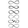 Ins Simple Love Flower Butterfly Swallow Mobius Ring Infinite Loop Wrist Tattoo Sticker