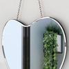 Heart Shaped Mirror with Iron Chain for Wall Decor 12x12 Inch - Wall Hang Real Glass Frameless Decorative Glam Mirror
