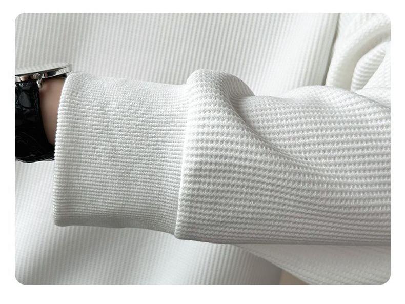 Men's Trendy V-Neck Fleece-Lined Polo Sweatshirt - Autumn/Winter 2025 Collection