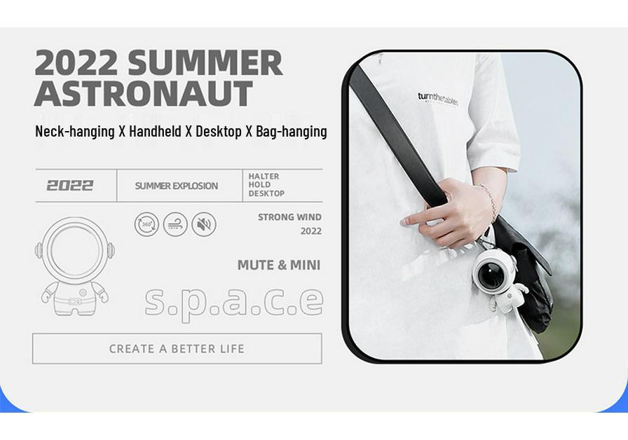 Astronaut USB Mini Bladeless Portable Handheld Cooling Fan