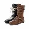 Han Shi Retro Leder Boxstiefel Damen Herbst 2025 Neue Britische Martin Stiefel Dicksohlige Deutsche Trainings Mittelstiefel