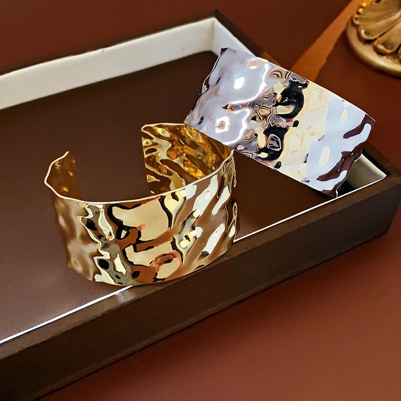 Wrinkled Round Open Bracelet For Women Girls Personalized Bracelet Light Luxury Bracelet Jewelry Accessories Gifts